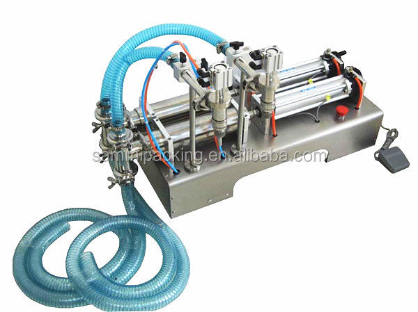 2 hoofd zuiger vulmachine vloeistof vulmachine semi-automatische/tafel top vloeistof vulmachine