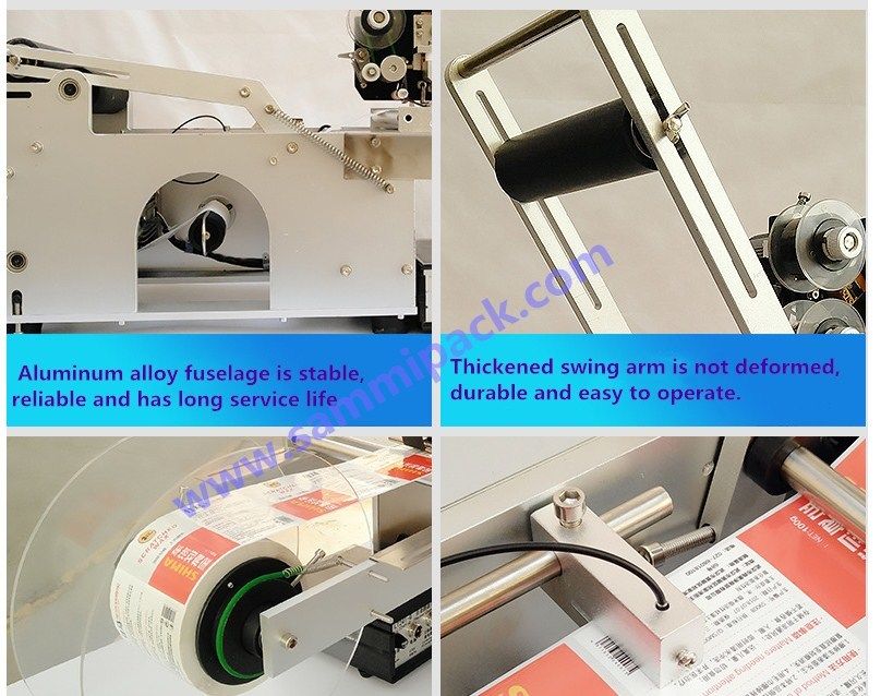 Topkwaliteit MT-50D semi-automatische ronde fles/pot etikettering machine met warm stempel coder