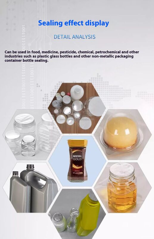 Hoog efficiënte semi-automatische plastic glas flesje kan pot Aluminium folie deksel inductie afdichting machine