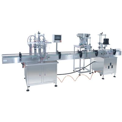 Automatische flesselabeler, vloeistofvulmachine, dop en etikettering