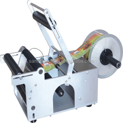 220v elektrische semi-automatische ronde flessenlabeling machine multifunctioneel