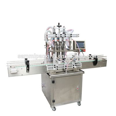 Inline vulmachine 4 sproeiers Vloeistof vulmachine Automatische overloop Vloeistof fles vulmachine voor drank sap
