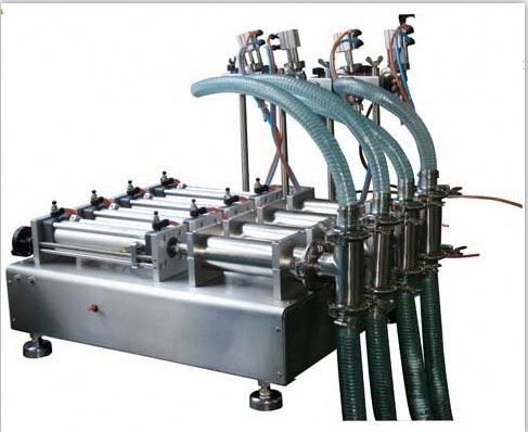 4 koppen pneumatisch aangedreven vloeistofvulmachine voor drank, olie, shampoo, alcohol, parfum