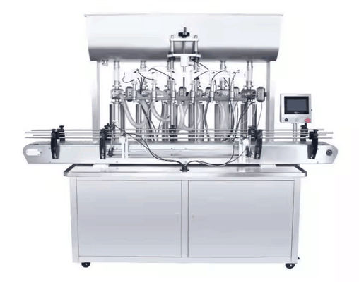 Inline 4 sproeiers Vloeistof vulmachine Automatische overstroom Vloeistof fles vulmachine voor drank sap