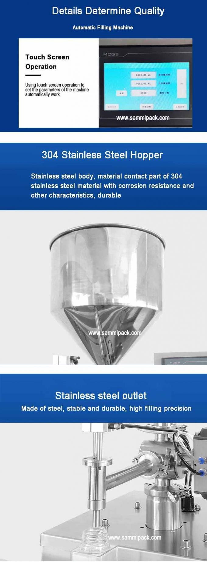 Automatische verticale vloeibare pasta vulmachine voor warm saus sap en honing verpakking met conveyor room materiaal 4