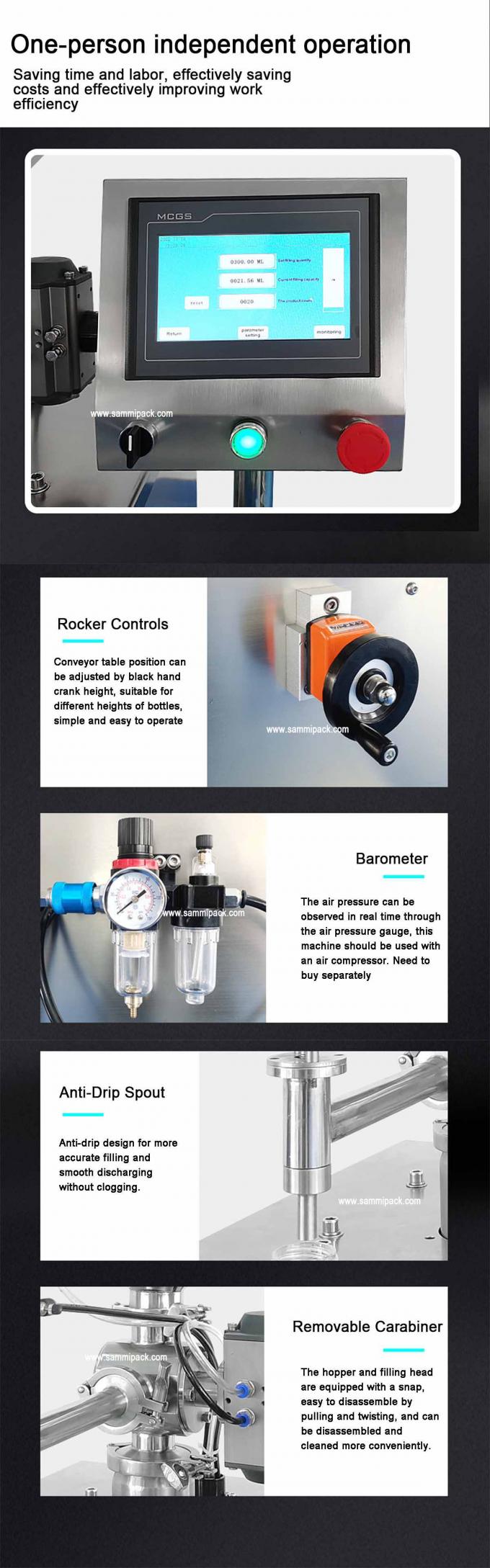 Automatische verticale vloeibare pasta vulmachine voor warm saus sap en honing verpakking met conveyor room materiaal 3