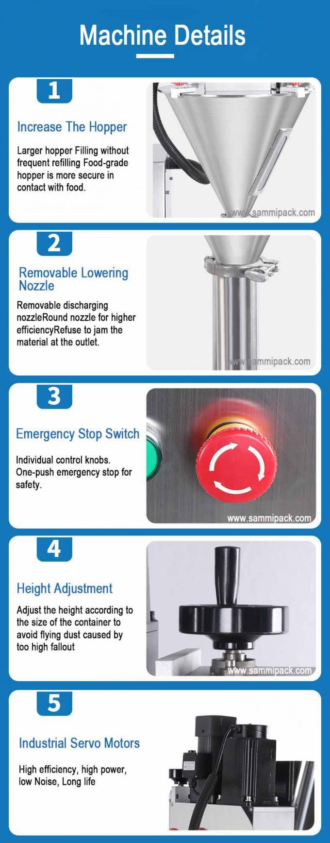 Elektrisch aangedreven semi-automatische poedervulmachine voor fleszak melk cosmetische chemische weegmachine doseringsboog 8