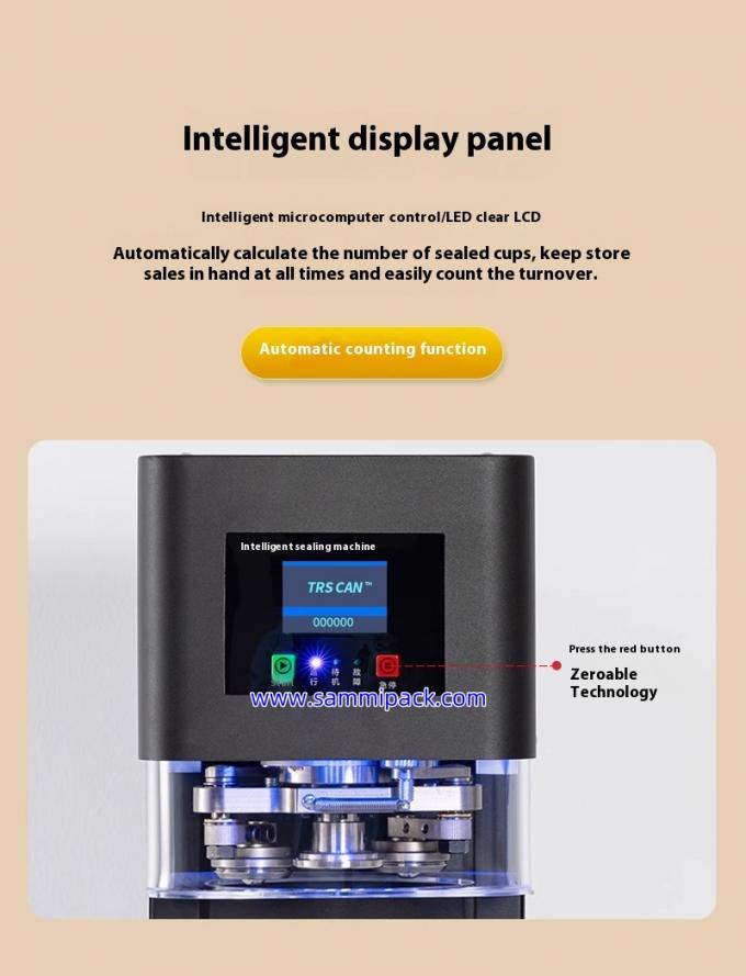 Bubble Tea Kan Sluitmachine Automatische PET / Frisdrankblik Sealer Voor Melkthee Winkels Sap Koffie Verpakking Halfautomatische Klasse 4