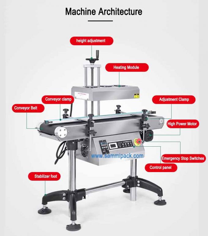 Automatische continue verzegeling van plastic flessen door warmte Elektromagnetische inductie Aluminiumfolie verzegelmachines 1