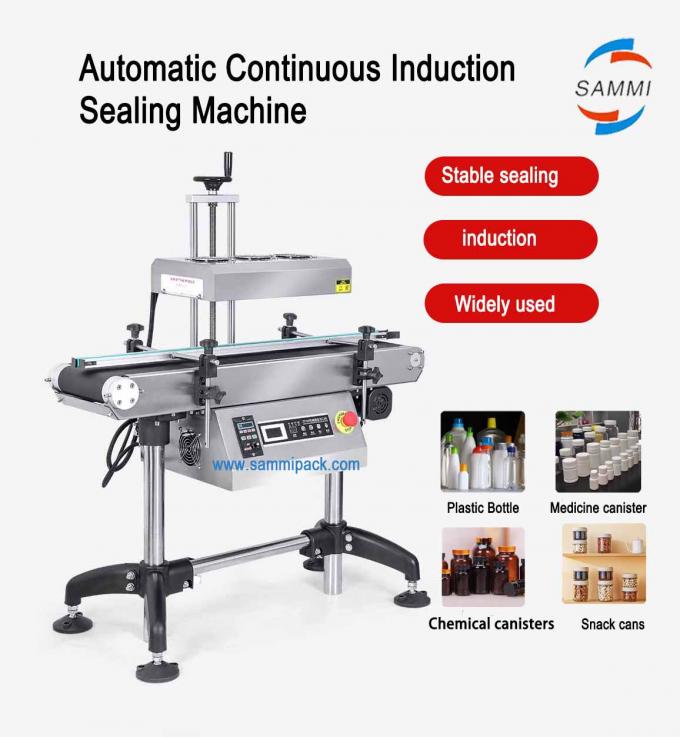 Automatische continue verzegeling van plastic flessen door warmte Elektromagnetische inductie Aluminiumfolie verzegelmachines 0