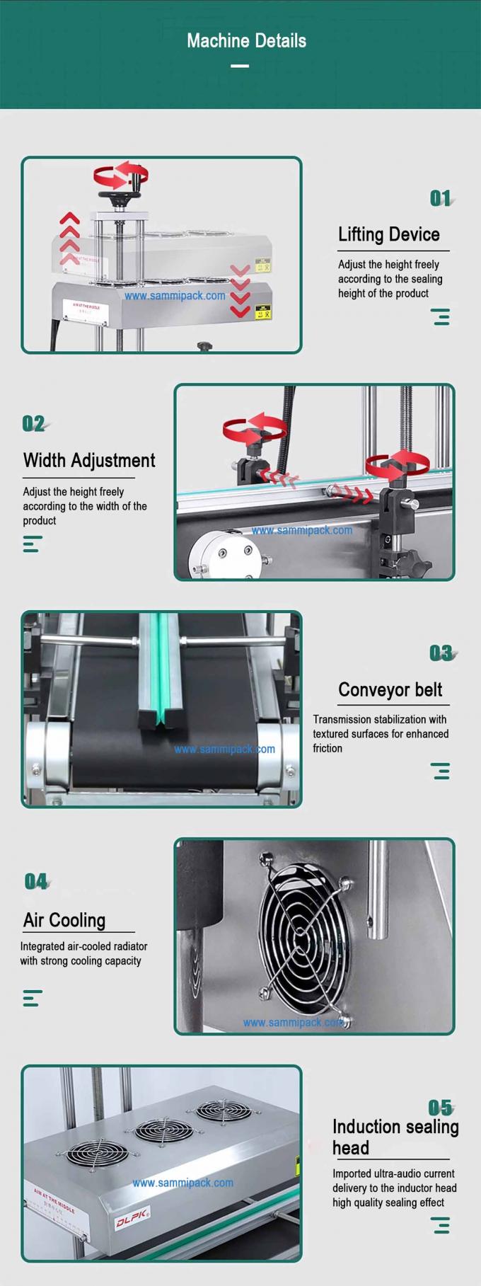 Automatische continue verzegeling van plastic flessen door warmte Elektromagnetische inductie Aluminiumfolie verzegelmachines 5