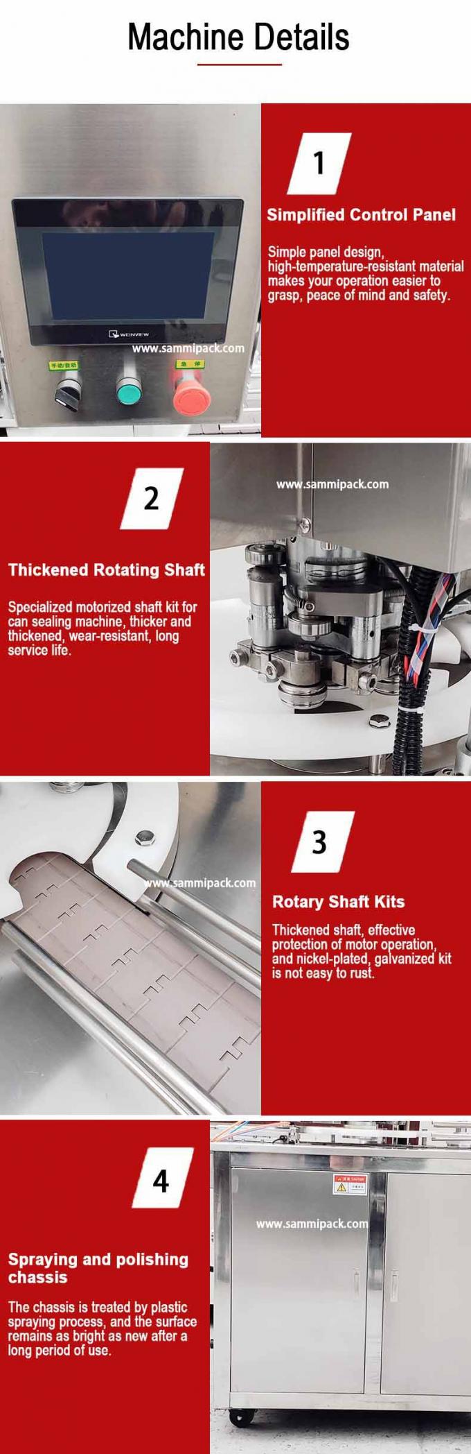 Automatische tafelkappen afdichtmachine voor melkpoeder verf drank voedsel sardine tonijn blikken 2