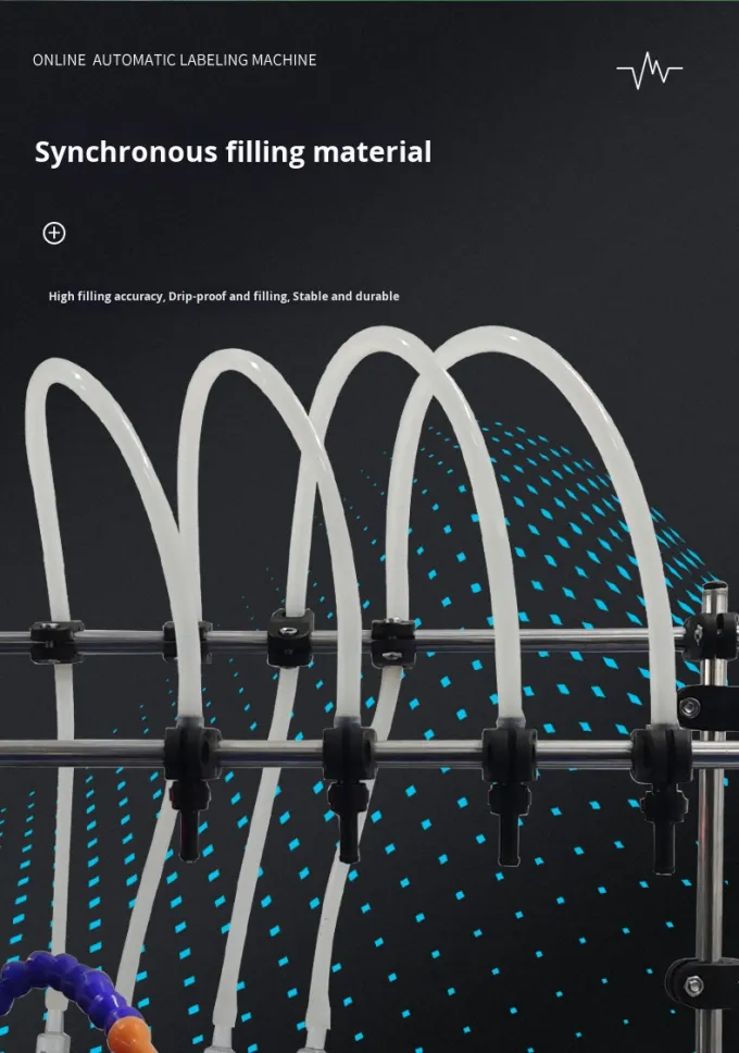 Eenvoudige werking Automatische vierkoppenvulmachine orale vloeistofvulmachine voor melk sap soja saus azijn 3